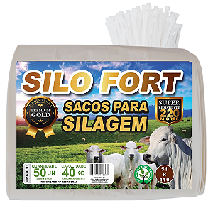 Sacos P/ Silagem Silo Fort Premium 51x110 Reforçado C/ Lacre KIT 1000 Und
