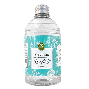 Refil Orvalho 500 ml + 2 conjuntos de varetas de fibra de algodão com 5 unidades cada.