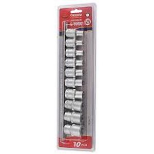 JOGO SOQUETE TORXS FEMEA 1/2" 10 PEÇAS 3323410 CORNETA ETILUX