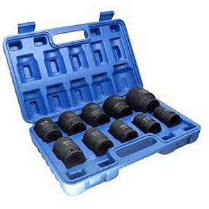 JOGO SOQUETE IMPACTO 3/4" 10PCS 19 A 46MM CURTO PRO-1946K PDR
