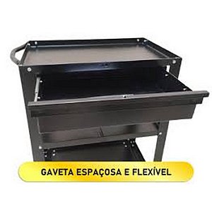CARRINHO MECANICO C/01 GAVETA PRETO AGILITA