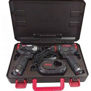 KIT FURADEIRA DE IMPACTO + PARAFUSADEIRA DE IMAPCTO 12V KRESS