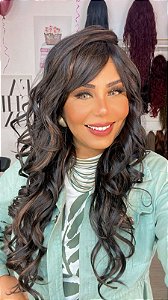 WIG BRENDA PRETA COM MECHAS