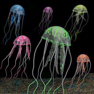 Enfeite AGUA VIVA de Silicone Jellyfish Big | Para Aquarios e Decoração em geral