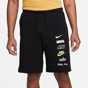 Bermuda Nike  Masculina Club Fleece- Preta FB8830