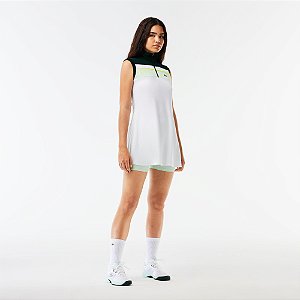 Vestido Lacoste + shorts Feminino - Branco + verde EF1032