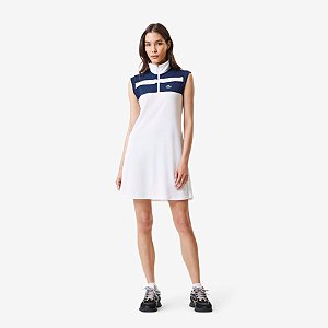 Vestido Lacoste + Shorts Feminino -  Branco + azul  EF1032