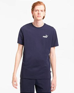 Camiseta Puma Masculina Essentials Small Logo- Azul Marinho