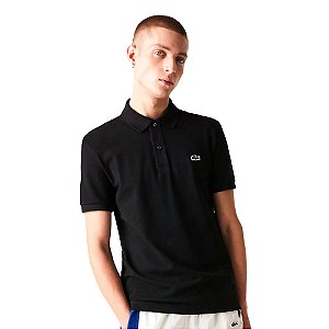 Polo Lacoste Masculina Reta Logo Preta - PH1862
