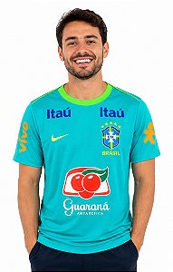 Camiseta Nike Masculina Treino Seleção Brasileira - Verde água FZ5438
