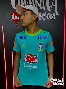 Camiseta Nike Masculina Treino Seleção Brasileira - Verde água