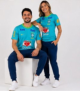 Camiseta Nike Unissex Treino Seleção Brasileira (Corte Justo)- Verde água FZ5438