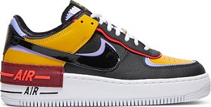 Tênis Nike Feminino Air Force 1 Shadow  "Dark Sulfur" - Preto + amarelo D06114