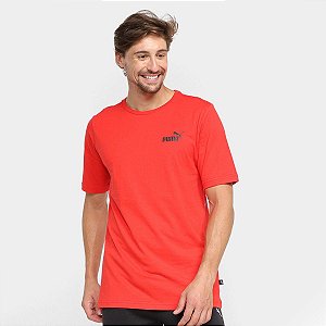Camiseta Puma Masculina Essentials Small Logo- Vermelha