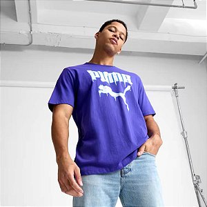 Camiseta Puma Masculina Graphic Tee- Azul