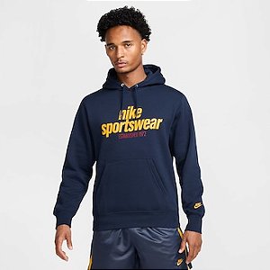Moletom Nike Masculino Sportswear Club GFX - Azul Marinho  HJ2159
