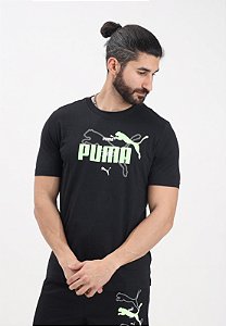 Camiseta Puma Masculina Logo Lab Summer Tee- Preta