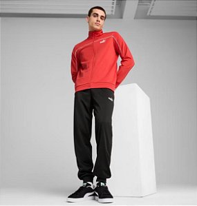Agasalho Puma Masculino Poly Piping Suit-Vermelho alaranjado