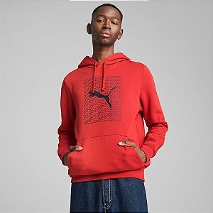 Moletom Puma Masculino Ess Logo Hoodie- Vermelho