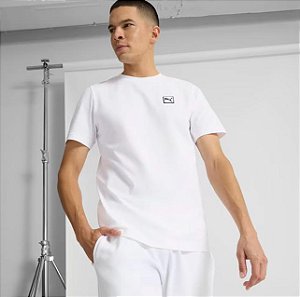 Camiseta Puma Masculina Essentials Elevated- Branca