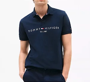 Polo Tommy Hilfiger Masculina Es.t 1985- Azul Marinho