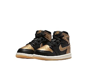 Tênis Infantil Jordan 1 Retro High OG- Preto/dourado FD1413