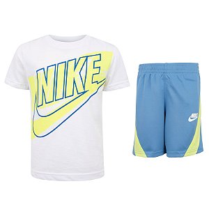 Conjunto Infantil Nike On The Move Boys - Branco/azul 76M712