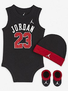 Kit Nike Jordan - 3 peças ( Ideal para Bebês de até 6 meses) Preto -  LJ0208