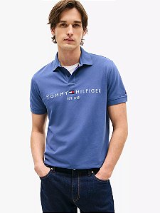 Polo Tommy Hilfiger Masculina Es.t 1985- Azul