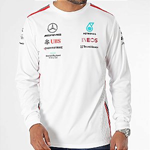 Manga Longa Masculina Tommy Hilfiger Mercedes-AMG Petronas Motorsport - Branca