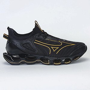 Tênis Mizuno  Masculino Wave Prophecy 14 - Preto+Dourado