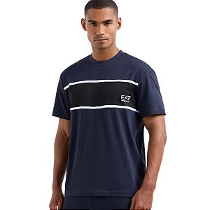 Camiseta Masculina EA7 Emporio Armani Crew Neck- Azul marinho/preta