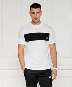 Camiseta Masculina EA7 Emporio Armani Crew Neck- Branca