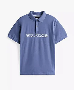 Polo Tommy Hilfiger  Masculina Regular Fit - Azul Petróleo