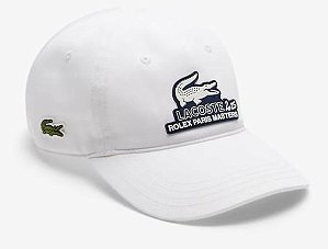 Boné Lacoste Masculino Rolex Paris Masters Edition- Branco