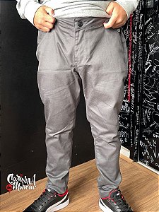 Calça Masculina Boxer Jeans Crop Alfaiataria Regulador- Cinza Chumbo