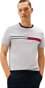 Camiseta Masculina Tommy Hilfiger Logo- Cinza