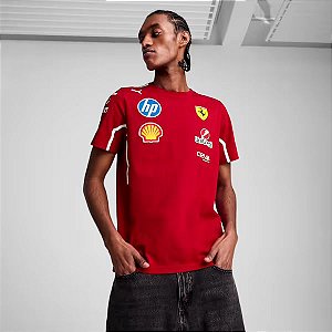 Camiseta  Puma Masculina Scuderia Ferrari 2025 Team - Vermelha 763945