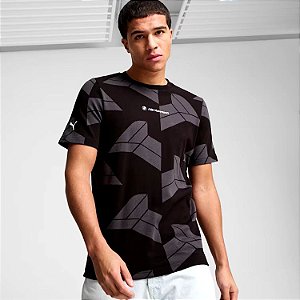 Camiseta Puma Masculina BMW M Motorsport Jacquard- Preta/cinza 627464