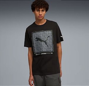 Camiseta Puma Masculina Pattern Box- Preta 689850