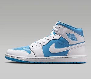 Tênis Nike Masculino Jordan 1 Mid - Azul/branco FZ3933