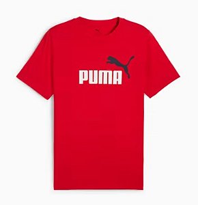 Camiseta Puma Masculina Ess Color Logo Tee- Vermelha  684708
