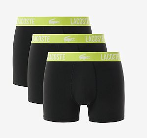 Cueca Box Masculina Lacoste - Preta/ verde ( 3 unidades) 5H1308