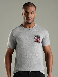 Camiseta Tommy Hilfiger Masculina Logo - Cinza