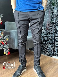 Calça Masculina Boxer Jeans Alfaiataria - Preta