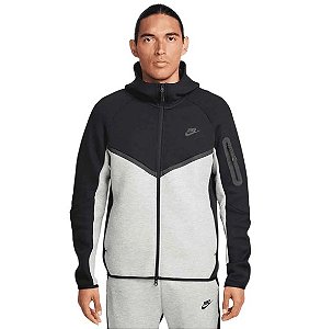 Moletom Nike Masculino Sportswear Tech Fleece- Preto/ Cinza HV0949