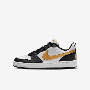 Tênis Nike Unissex Court Borough Low Recraft - Preto/branco/dourado DV5456008