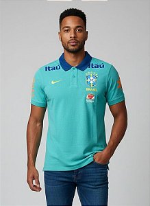 Polo Nike Masculina Seleção Brasileira  2022/23 - Verde água FJ7120  ( CORTE GRANDE )