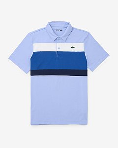 Polo Lacoste  Sport Masculina Regular Fit- Lilás/branco/azul DH8954