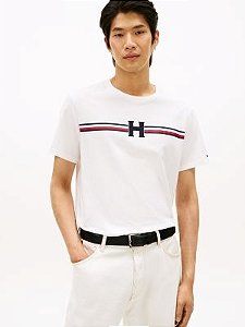 Camiseta Tommy Hilfiger Masculina Signature - Branca